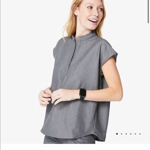 Graphite Figs small oversized scrub top